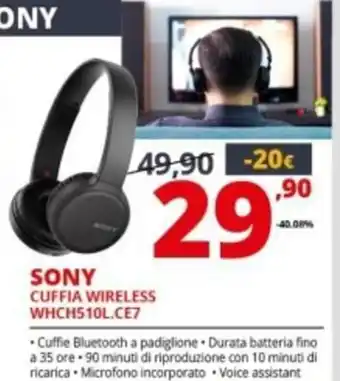 Comet Sony Cuffia Wireless WHCH510L.CE7 offerta