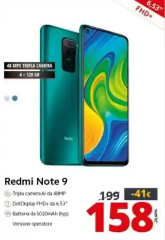 Comet Xiaomi Redmi Note 9 offerta