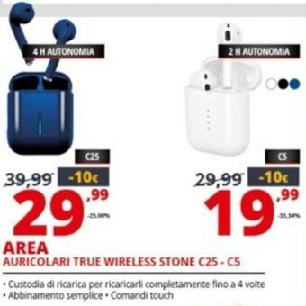 Comet Area Auricolari True Wireless Stone C25-C5 offerta