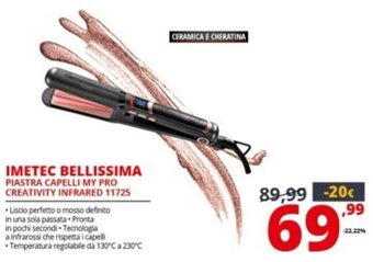 Comet Imetec Bellissima Piastra Capelli My Pro Creativity Infrared 11725 offerta