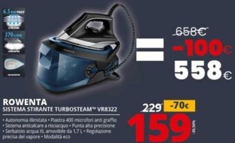 Comet Rowenta Sistema Stirante Turbosteam VR8322 offerta