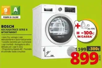 Comet Bosch Asciugatrice Serie 8 WTX87MH9IT offerta