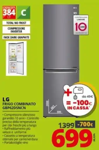 Comet LG Frigo Combinato GBP62DSNCN offerta