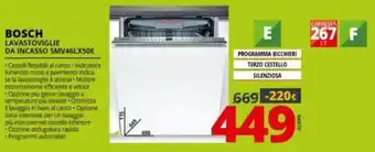 Comet Bosch Lavastoviglie da Incasso SMV46LX50E offerta