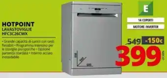 Comet Hotpoint Lavastoviglie HFC3C26CWX offerta
