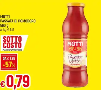 Famila Superstore MUTTI PASSATA DI POMODORO 560 g offerta