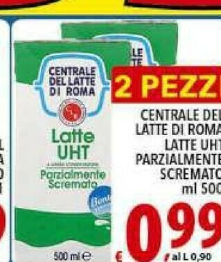 Gros Centrale del latte di roma Latte parzialmente scremato offerta