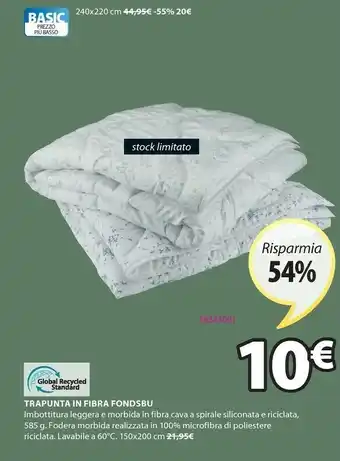 JYSK Trapunta In Fibra Fondsbu 56343001 150x200 Cm offerta