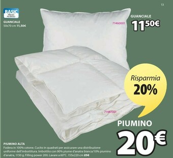 JYSK Piumino Alta 155x220 Cm offerta