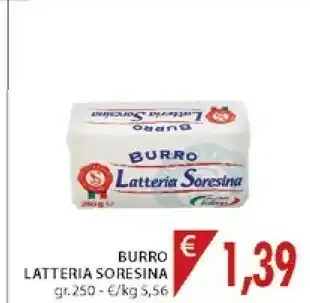 Mercatò Latteria Soresina Burro Della Latteria 250 G(ml) offerta