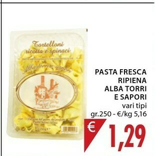 Mercatò Alba torri e sapori Agnolotti Al Brasato Di Carne 250 G(ml) offerta