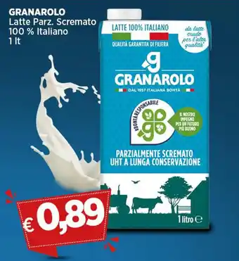 Coop GRANAROLO Latte Parz. Scremato 100% Italiano 1 lt offerta