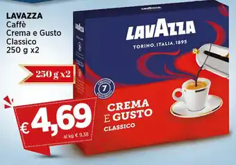 Coop LAVAZZA Caffè Crema e Gusto Classico 250 g x2 offerta