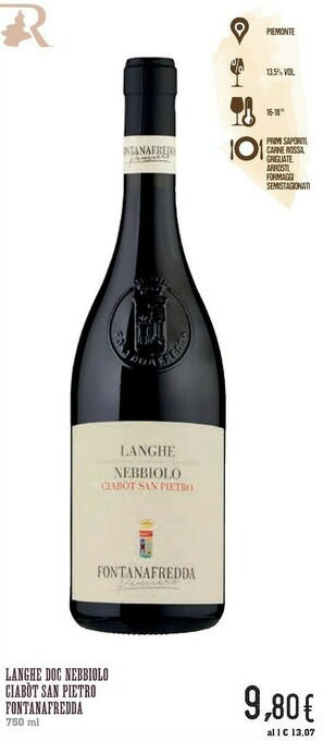 Conad Superstore Fontanafredda Lange DOC Nebbiolo Ciabot San Pietro offerta
