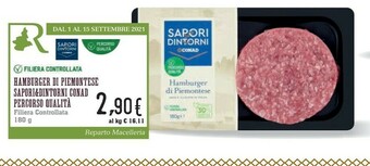 Conad Conad Sapori&dintorni Hamburger Di Piemontese offerta