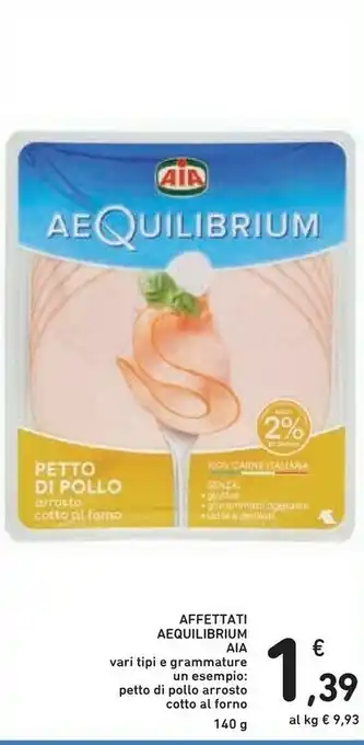 Conad Aia Petto Di Pollo Cotto Al Forno Aequilibrium 140 G(ml) offerta