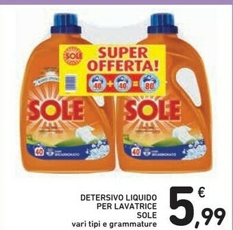 Conad Sole Detersivo Liquido Per Lavatrice offerta