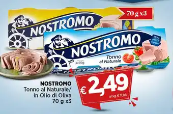 Coop NOSTROMO Tonno al Naturale/ in Olio di Oliva 70 g x3 offerta