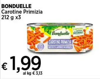 Coop BONDUELLE Carotine Primizia 212 g x3 offerta