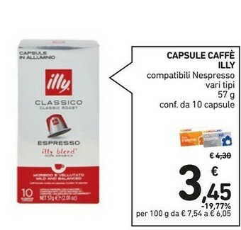 Conad Illy Classico Capsule Caffè 10 Pezzo(i) offerta
