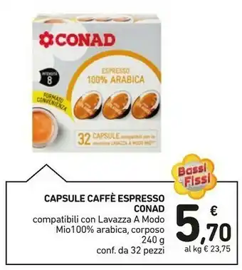 Conad Conad Capsule Caffè Espresso offerta