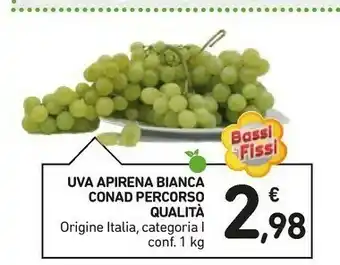 Conad Cond Uva Apirena Bianca offerta
