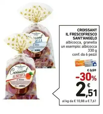 Conad Il frescofresco Croissant Granella 330 G(ml) offerta