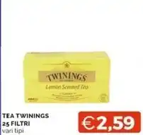 Mercatò Twinings tea 25 filtri offerta