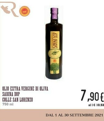 Conad Superstore Colle san lorenzo Olio Extra Vergine Di Oliva Sabina DOP 750 G(ml) offerta