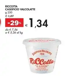 Bennet Caseificio valcolatte riccotta offerta