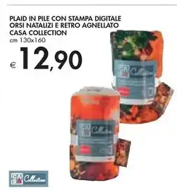 Bennet Casa collection plaid in pile con stampa digitale orsi natalizi e retro agnellato offerta