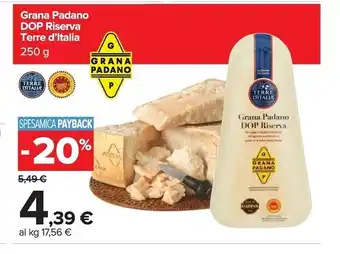 Carrefour Market Terre d'italia grana padano dop riserva offerta