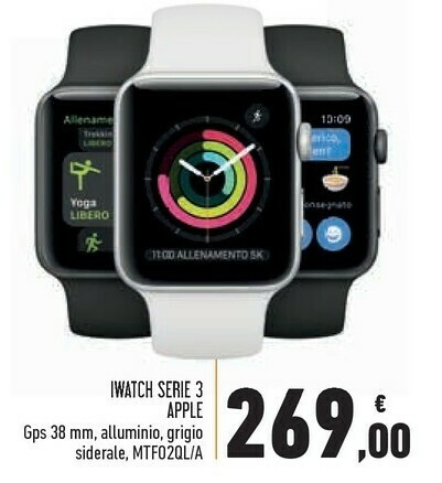Apple Watch Serie 3 offerta di Conad
