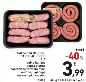 Conad Aia Salsiccia Di Suino Carne Al Fuoco 600g offerta
