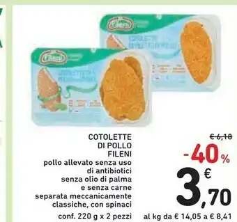 Conad Fileni Cotollette Di Pollo offerta