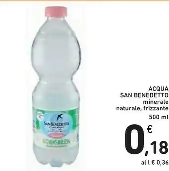 Conad San Benedetto Acqua Minerale Naturale Frizzante 500 G(ml) offerta