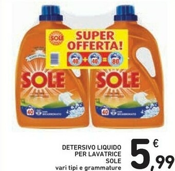Conad Sole Detersivo Liquido Per Lavatrice offerta