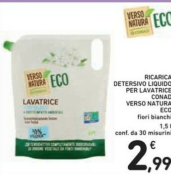 Conad Conad Verso Natura Eco Detersivo Liquido Per Lavatrice offerta