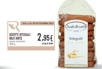 Conad City Dolci bontà Biscotti Integrali offerta