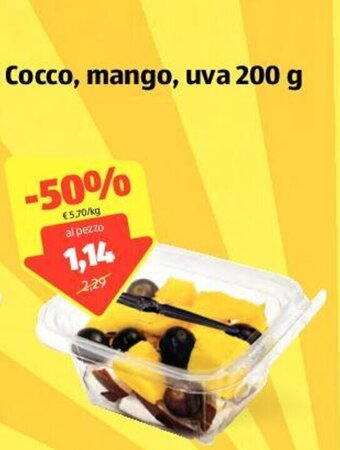 ALDI Cocco, Mango, Uva 200 g offerta