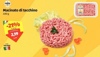 ALDI Macinato Di Tacchino 400 g offerta