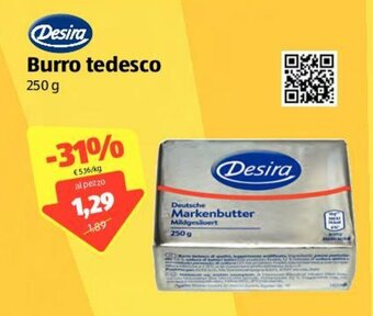 ALDI Desira Burro Tedesco 250 g offerta