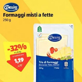 ALDI Desira Formaggi Misti a Fette 250 g offerta