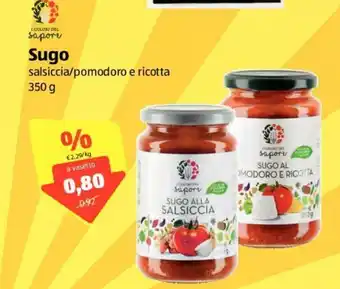 ALDI Sapore Sugo Salsiccia/Pomodoro e Ricotta 350 g offerta