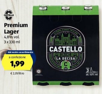 ALDI Castello Premium Lager 3 x 330 ml offerta