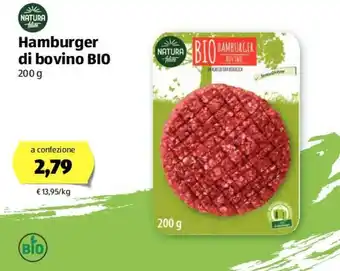 ALDI Natura Hamburger Di Bovino Bio 200 g offerta