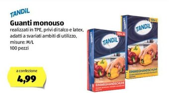 ALDI Tandil Guanti Monouso 100 Pezzi offerta