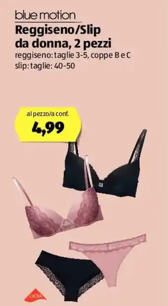 ALDI Blue Motion Reggiseno/Slip Da Donna, 2 Pezzi offerta