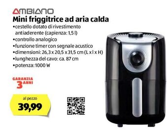 ALDI Ambiano Mini Friggitrice ad Aria Calda offerta
