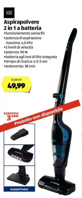 ALDI Aspirapolvere 2 in 1 a Batteria offerta